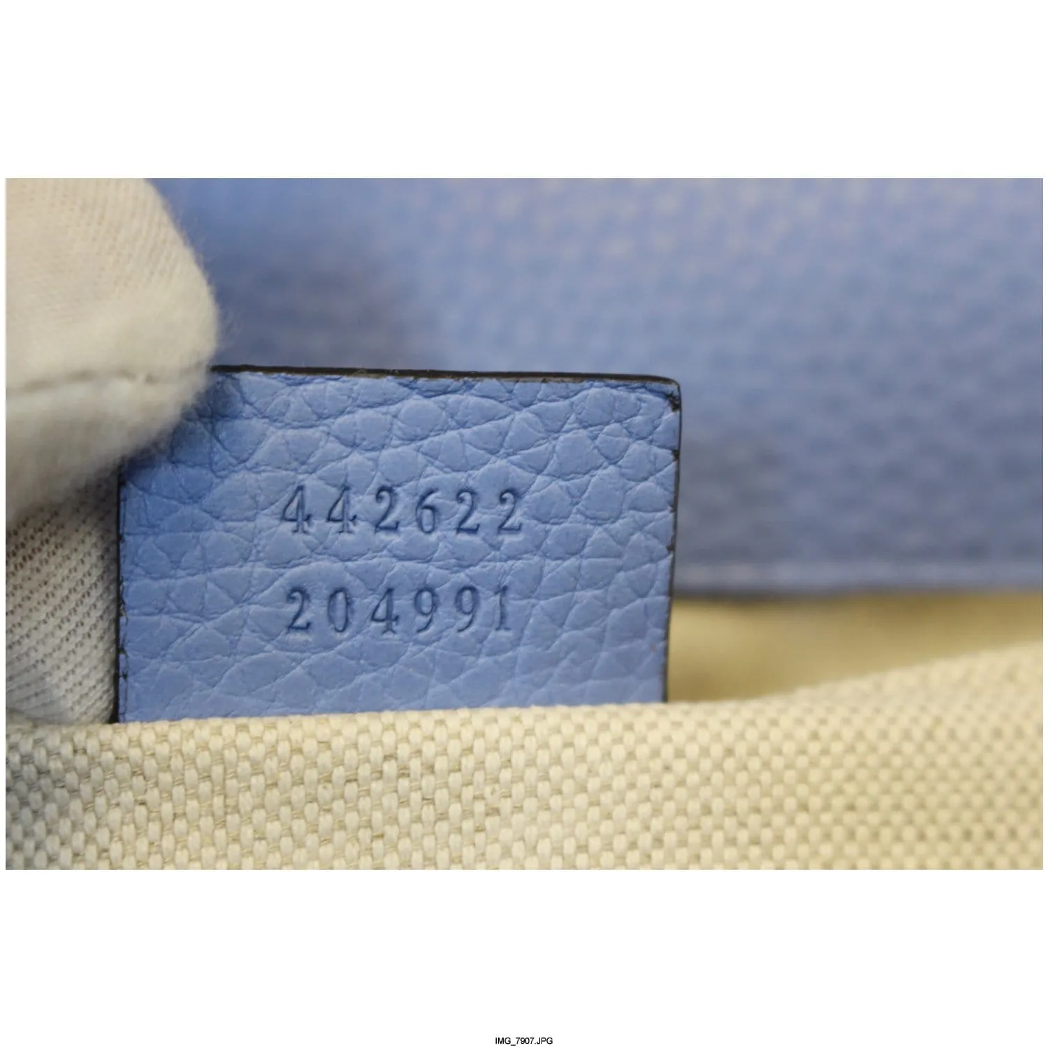 GUCCI GG Marmont Leather Top Handle Shoulder Bag Blue 442622