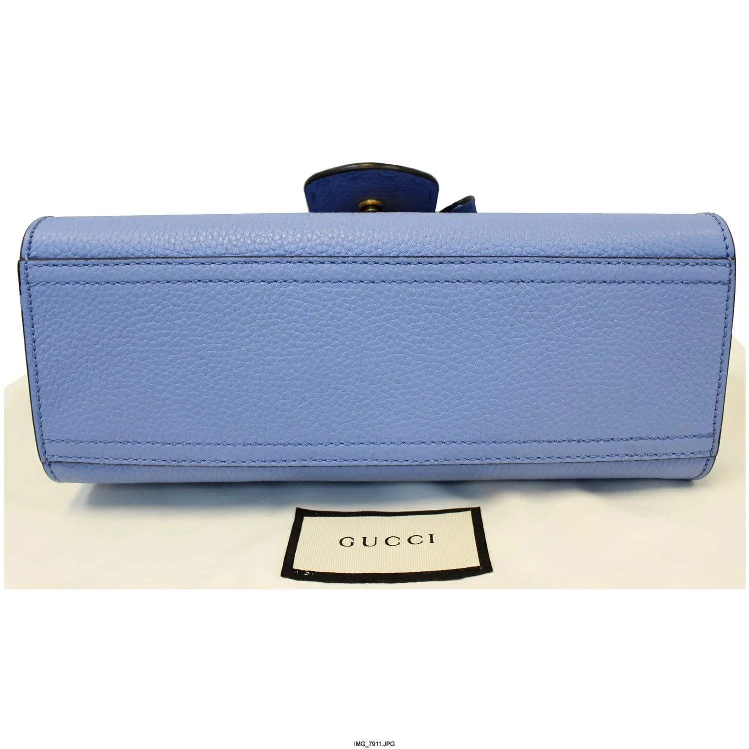 GUCCI GG Marmont Leather Top Handle Shoulder Bag Blue 442622