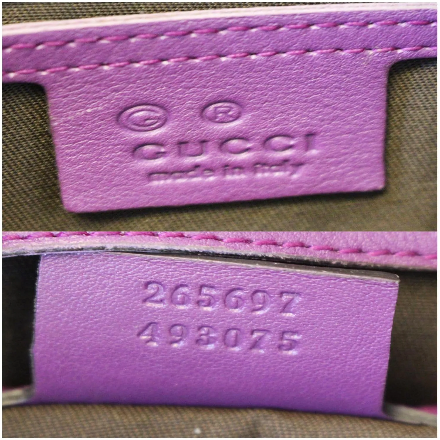 GUCCI Medium Joy Guccissima Leather Boston Bag Purple 265697