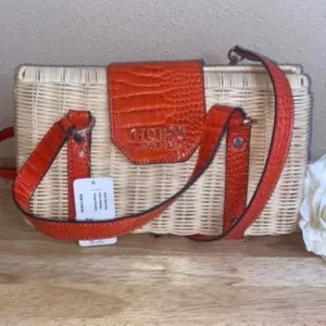 Guess Paloma Medium Rattan Satchel