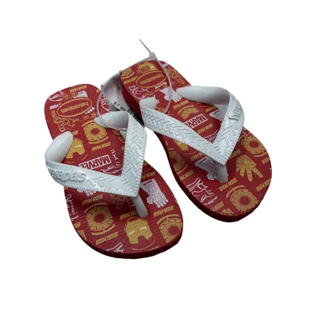 Havaianas Marvel Red Flip Flops Boy's Size 8