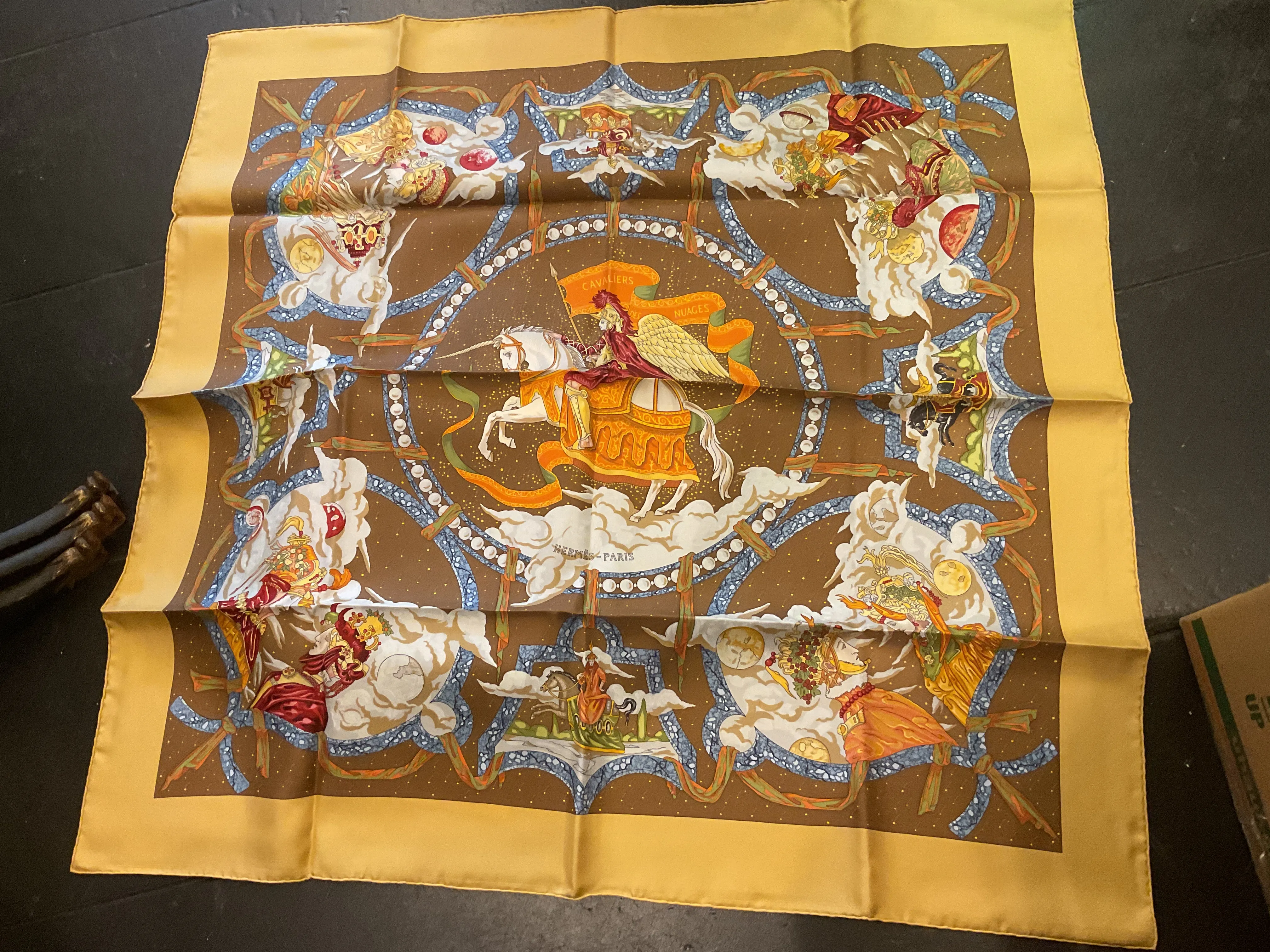 Hermes “Cavaliers De Nuage” Silk Scarf in Box