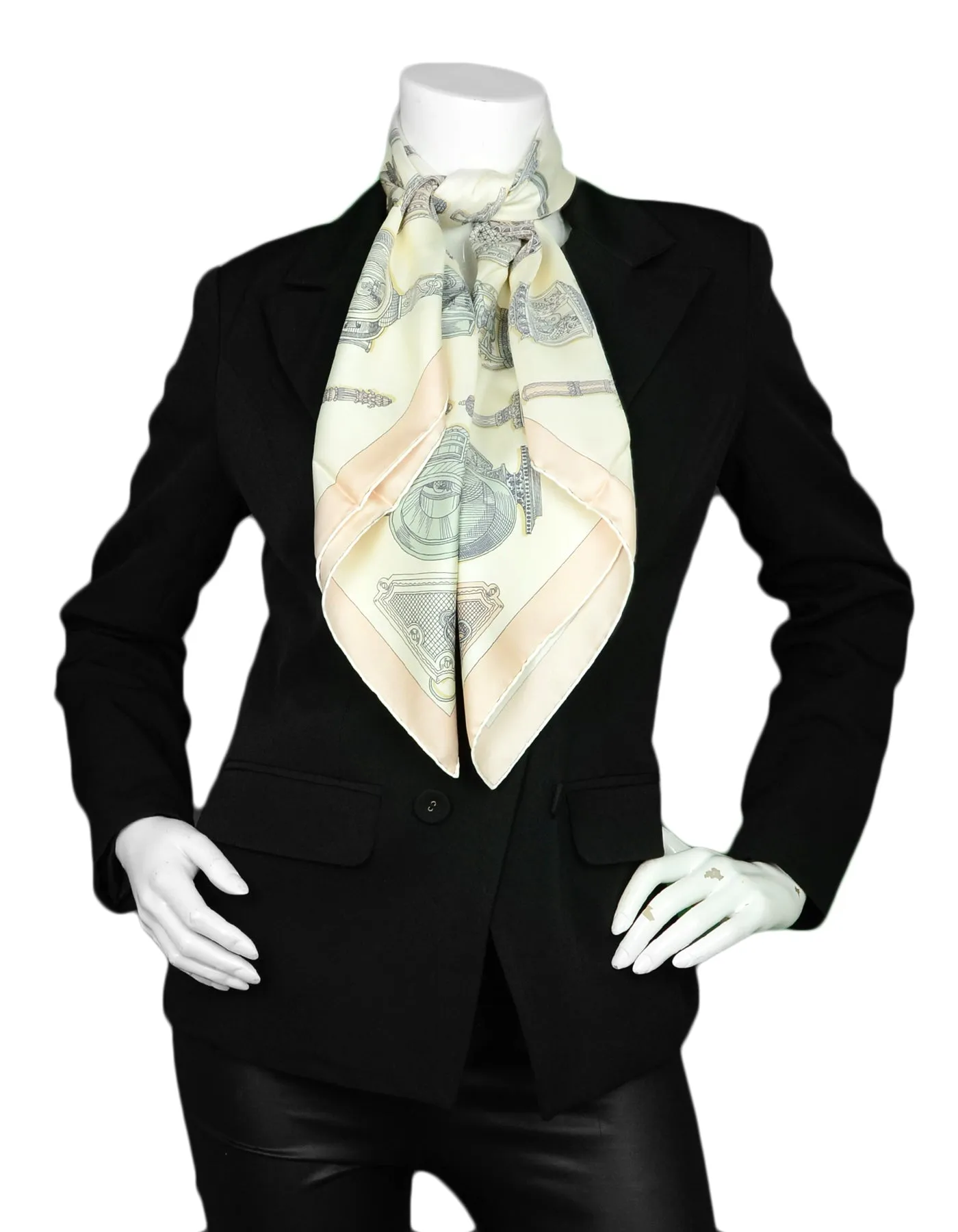 Hermes Creme Merveilleuses Lanternes 90cm Silk Scarf