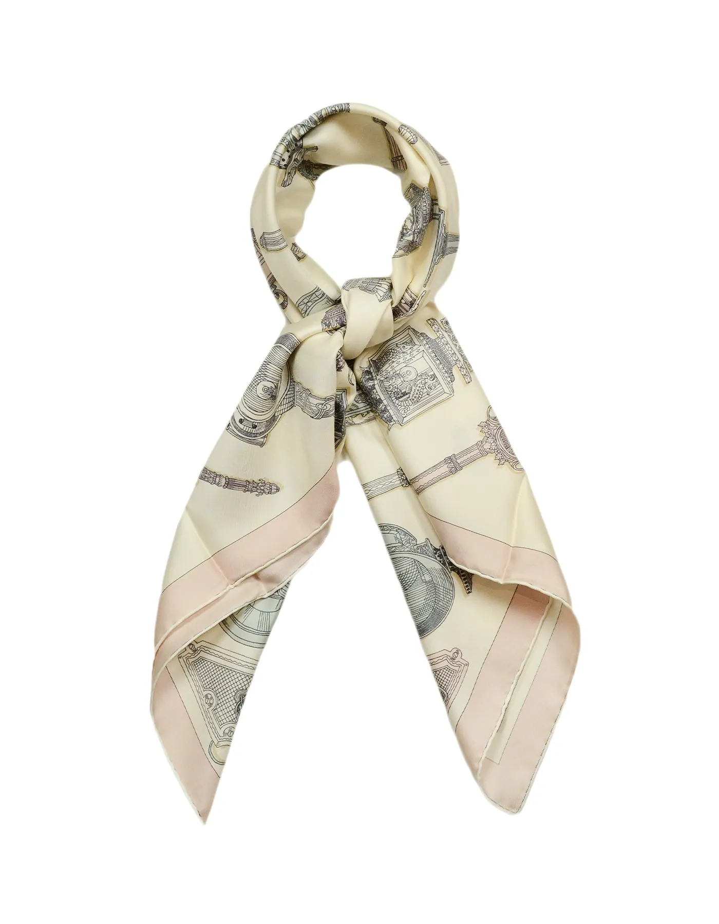 Hermes Creme Merveilleuses Lanternes 90cm Silk Scarf