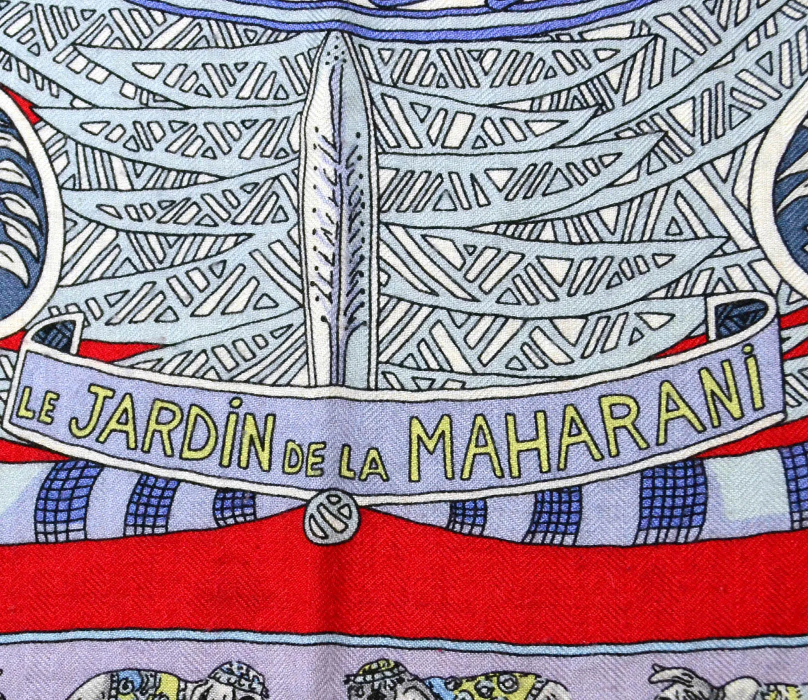 Hermes Le Jardin de la Maharani Silk & Cashmere 140 Shawl Scarf