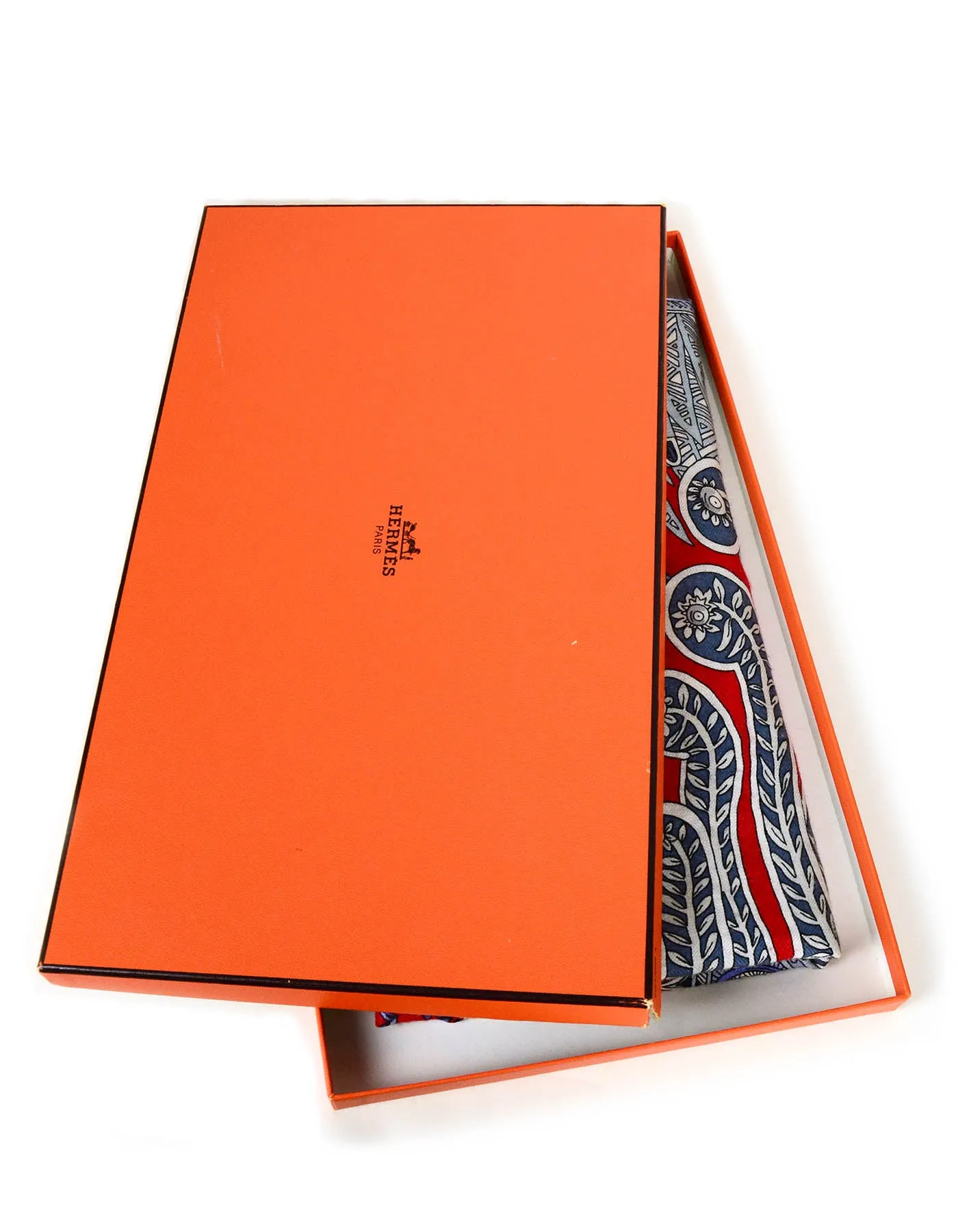 Hermes Le Jardin de la Maharani Silk & Cashmere 140 Shawl Scarf