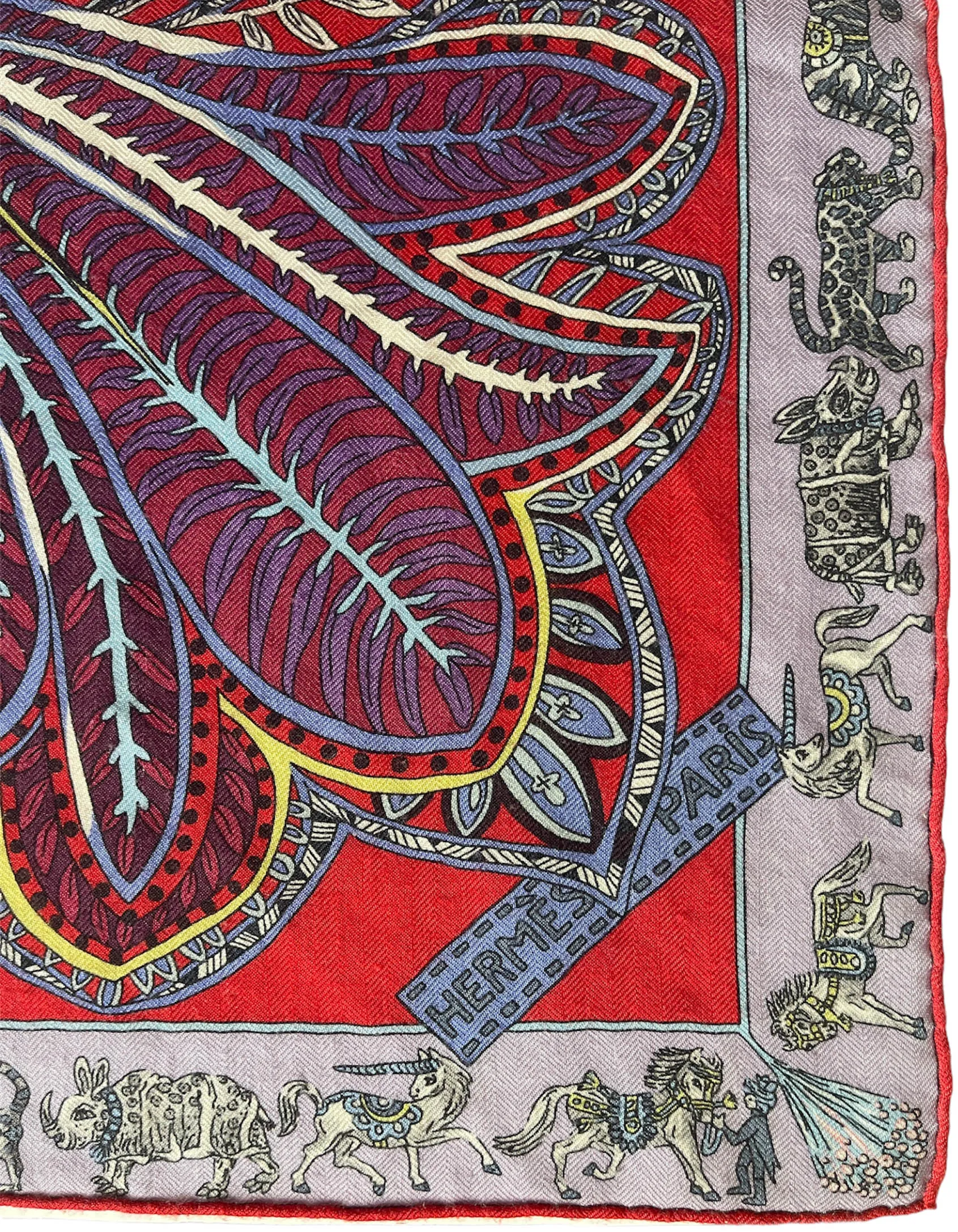 Hermes Le Jardin de la Maharani Silk & Cashmere 140 Shawl Scarf
