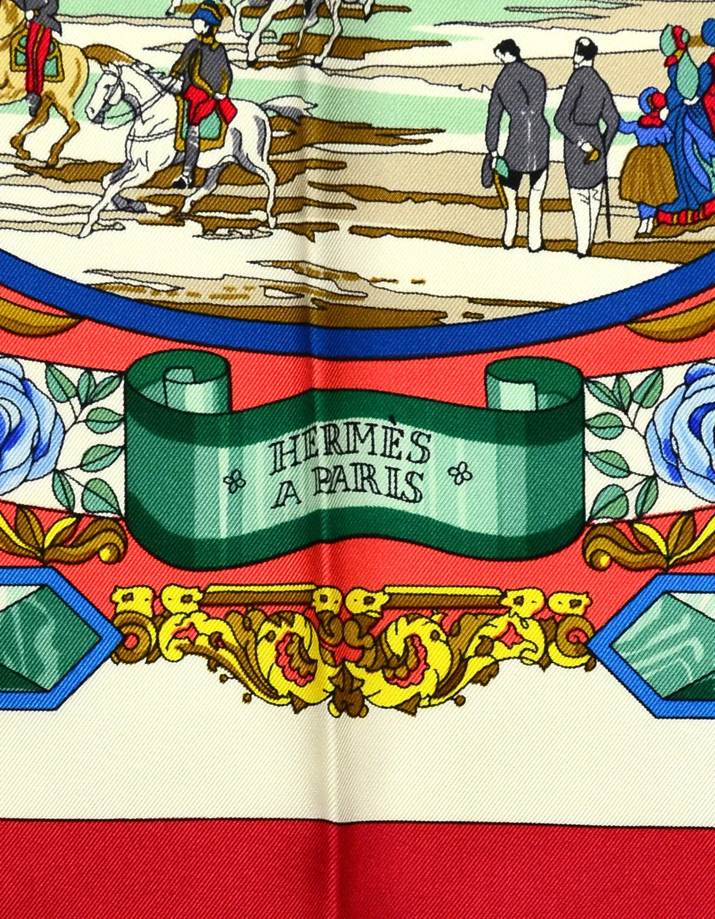Hermes Multi-Colored L'Entente Cordiale 90cm Silk Scarf