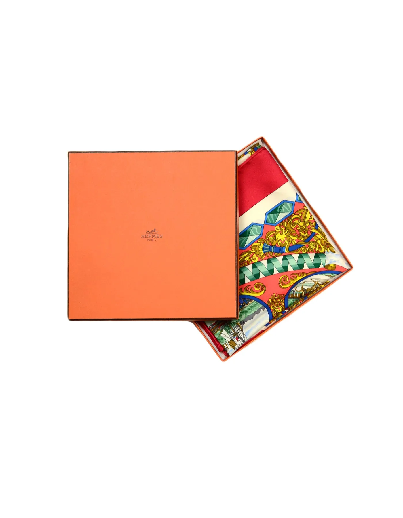 Hermes Multi-Colored L'Entente Cordiale 90cm Silk Scarf