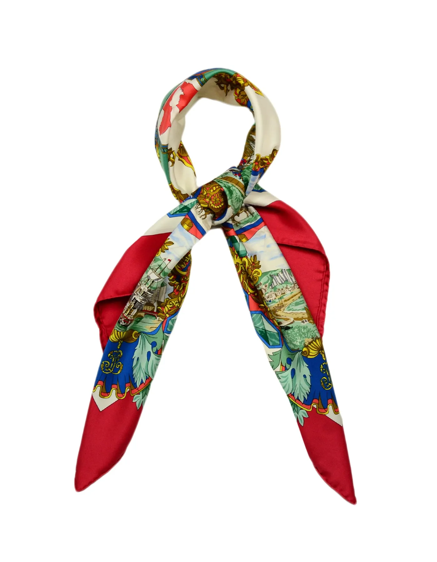 Hermes Multi-Colored L'Entente Cordiale 90cm Silk Scarf