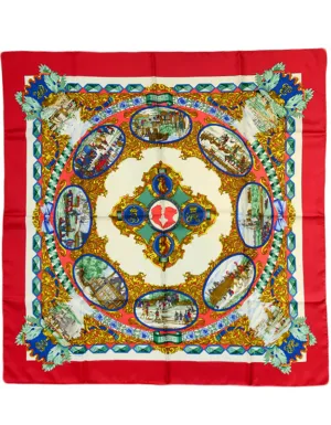 Hermes Multi-Colored L'Entente Cordiale 90cm Silk Scarf