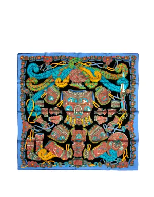 Hermes Multicolor Sous L'Egide de Mars 90cm Silk Scarf
