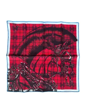 Hermes NEW Cheval Punk Pocket Square 45