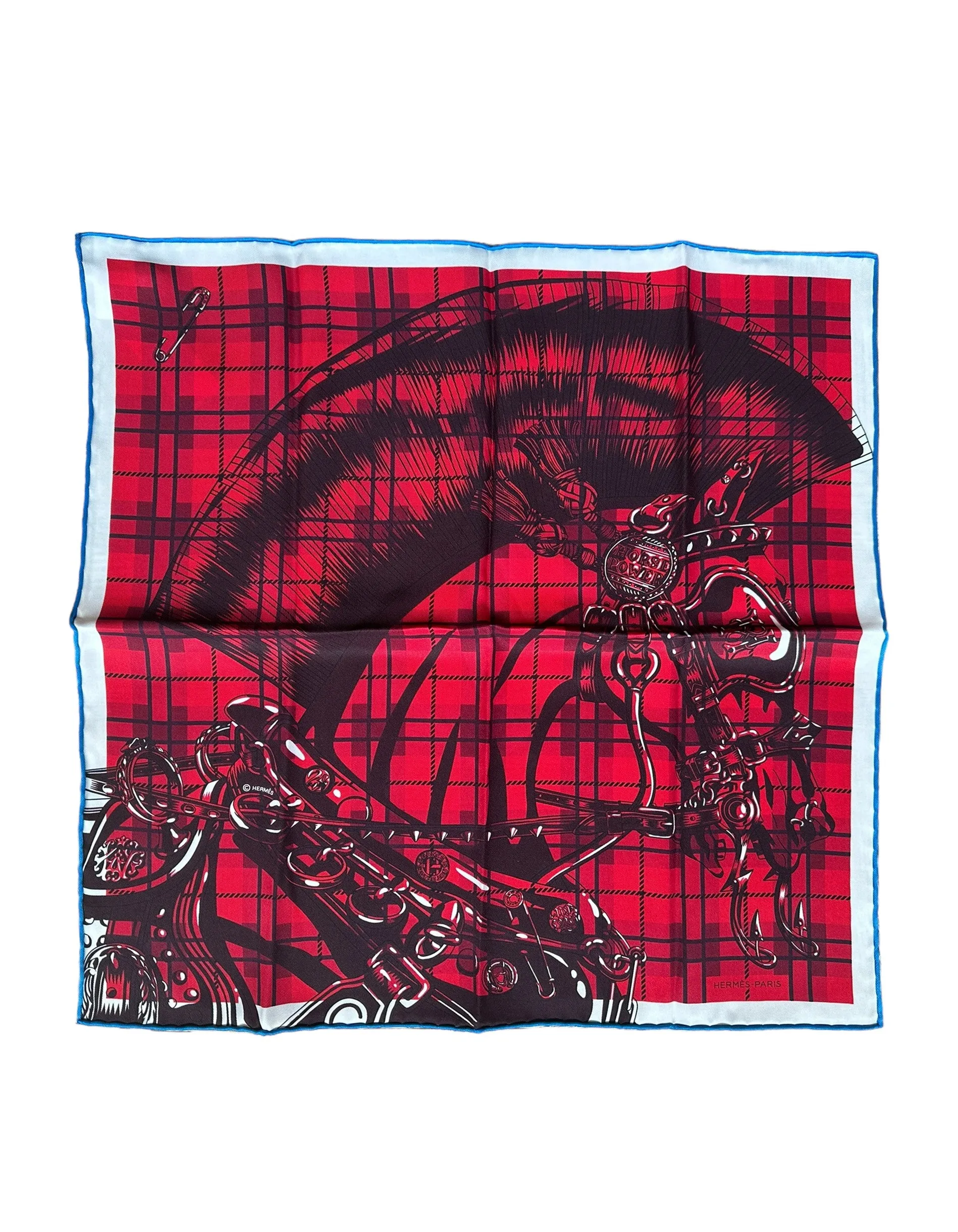 Hermes NEW Cheval Punk Pocket Square 45