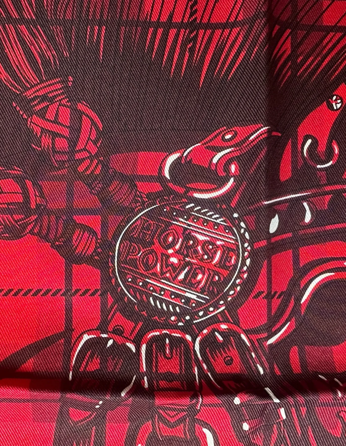 Hermes NEW Cheval Punk Pocket Square 45