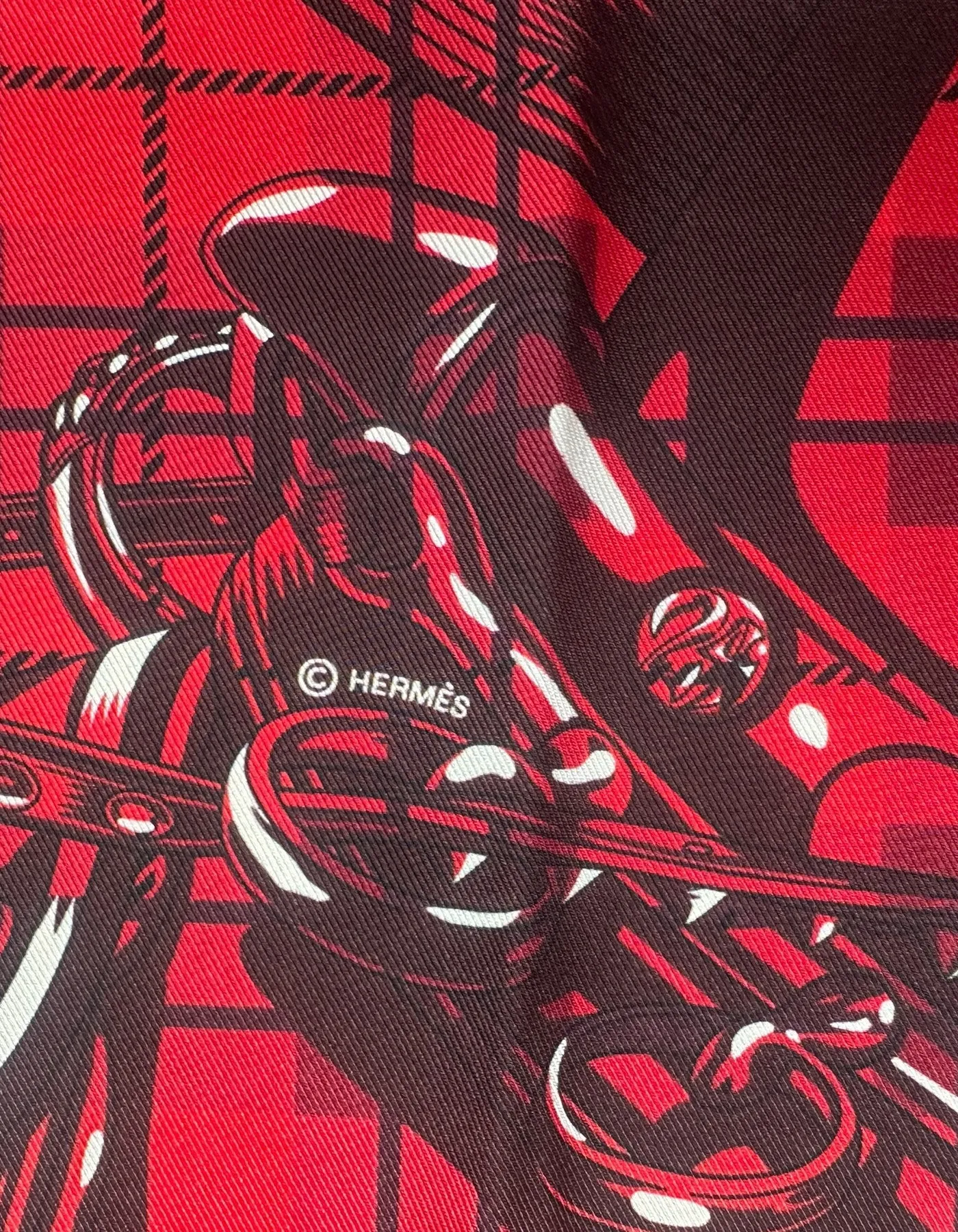 Hermes NEW Cheval Punk Pocket Square 45