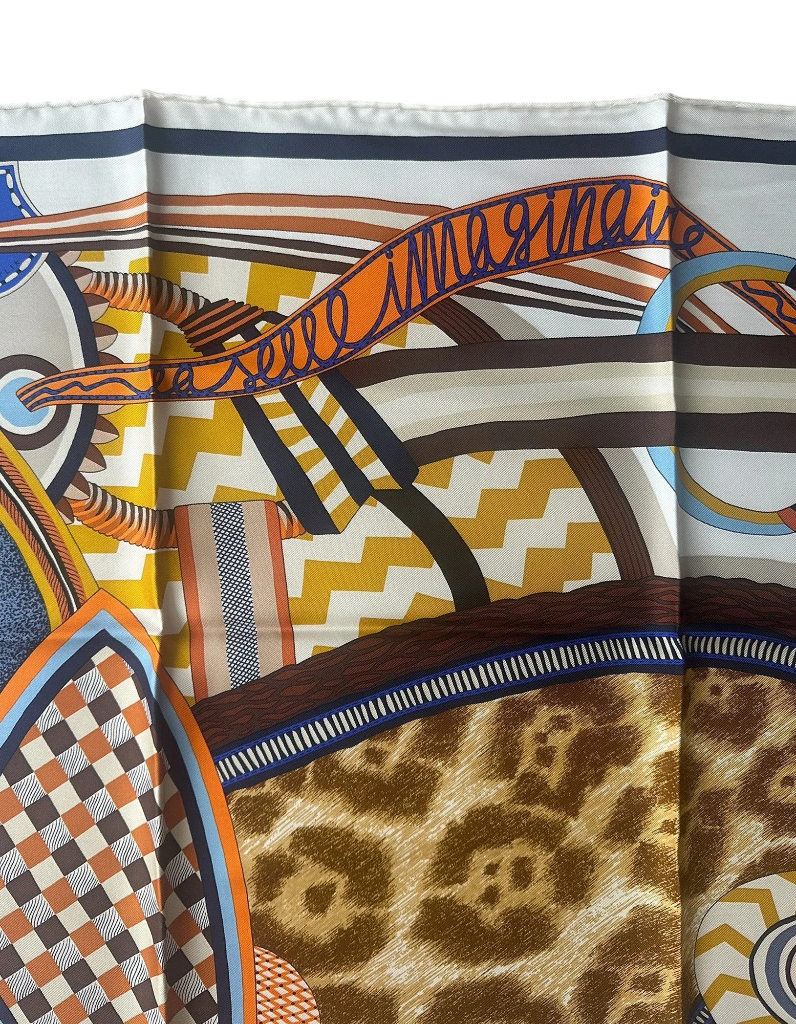Hermes NEW La Selle Imaginaire 90cm silk scarf