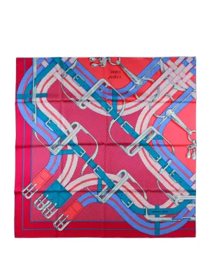 Hermes NEW Pink Mors a Jouets Chemise 90cm Silk Scarf