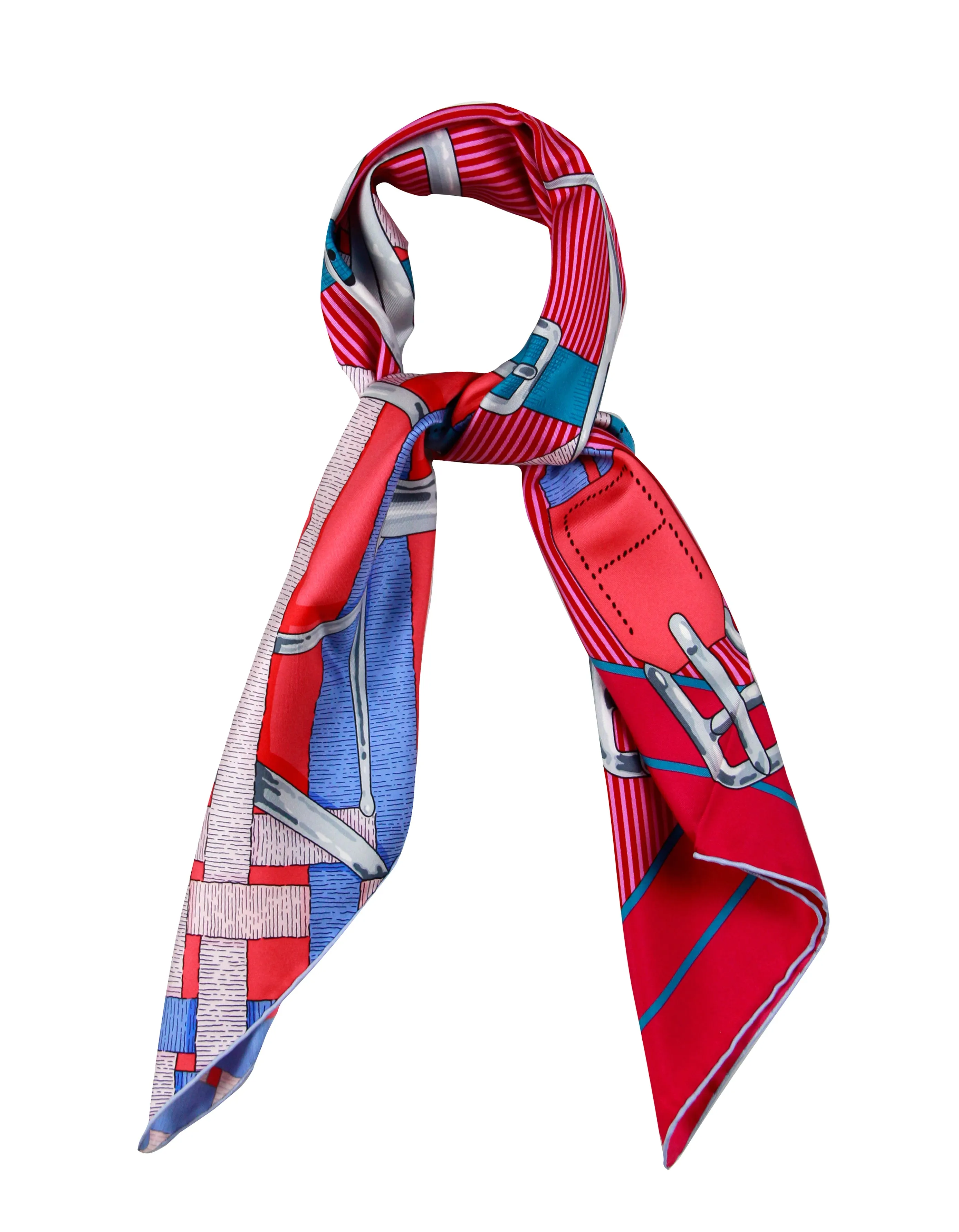 Hermes NEW Pink Mors a Jouets Chemise 90cm Silk Scarf