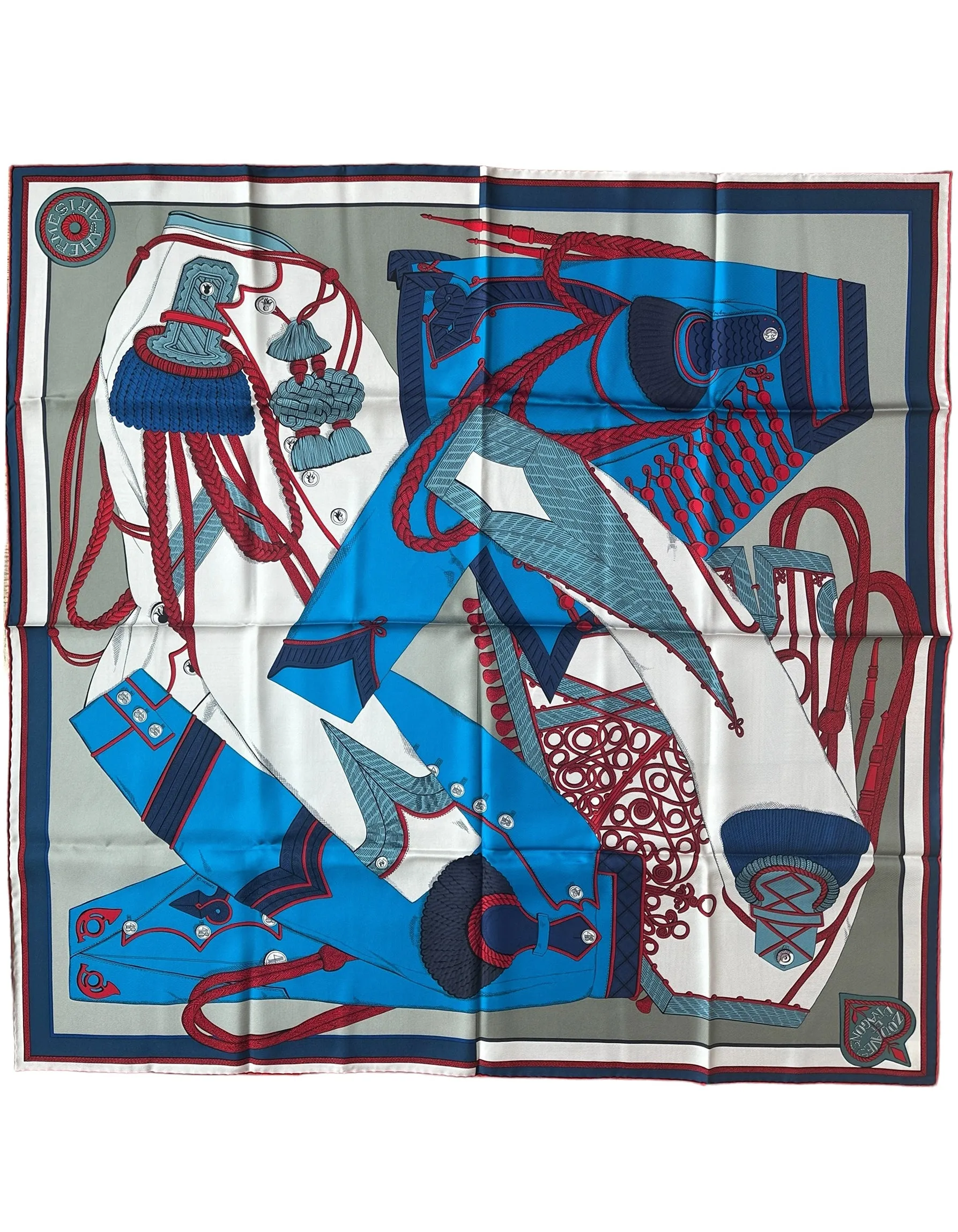 Hermes NEW Zouaves Et Dragons 90cm Silk Scarf