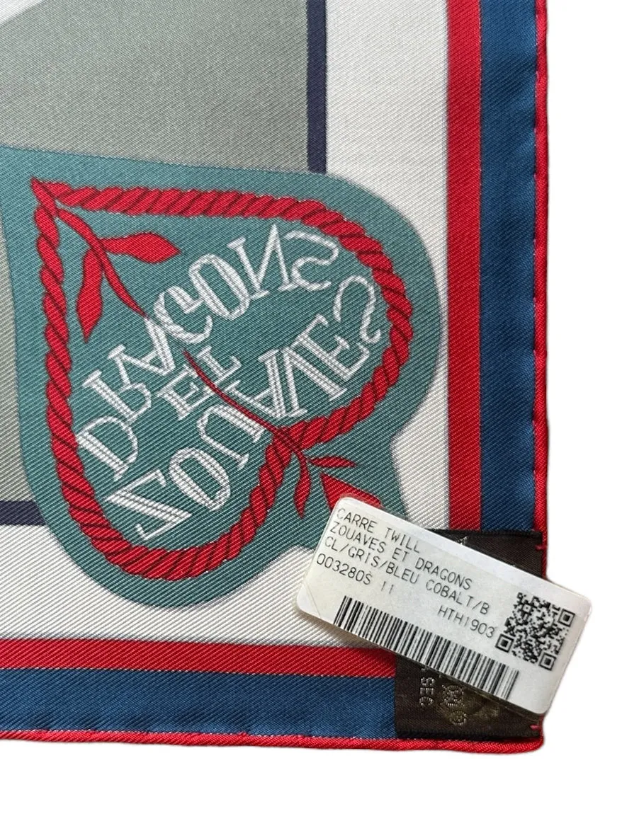 Hermes NEW Zouaves Et Dragons 90cm Silk Scarf