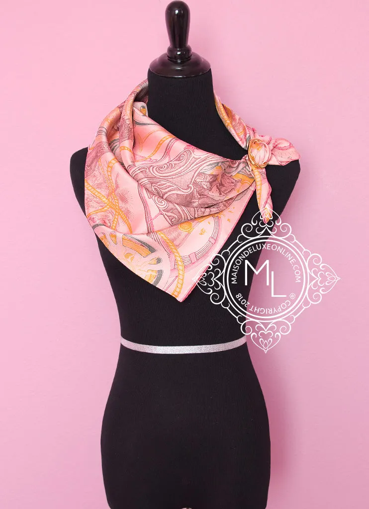 Hermes Pink Twill Silk 90 cm The Horsawards Scarf
