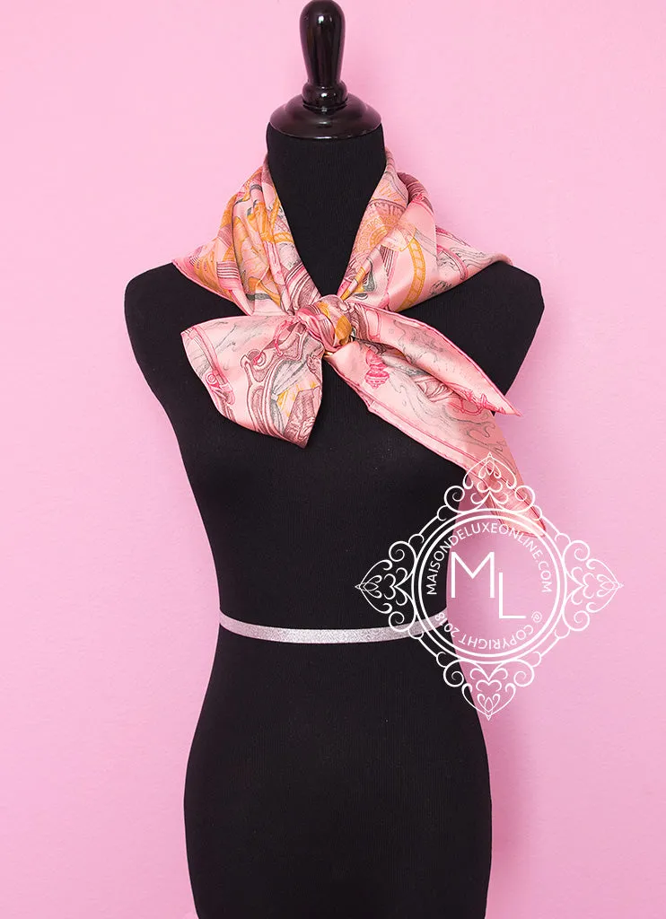 Hermes Pink Twill Silk 90 cm The Horsawards Scarf