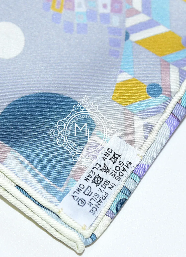 Hermes Purple Jaune Twill Silk 90 cm Les Ailes de la Soie Scarf