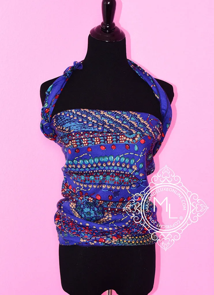 Hermes "Parures des Maharajas" Iris Cashmere 140 GM Shawl Scarf