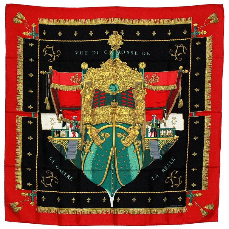 HERMÈS Vue Du Carrosse De La Galère La Réale Silk Scarf