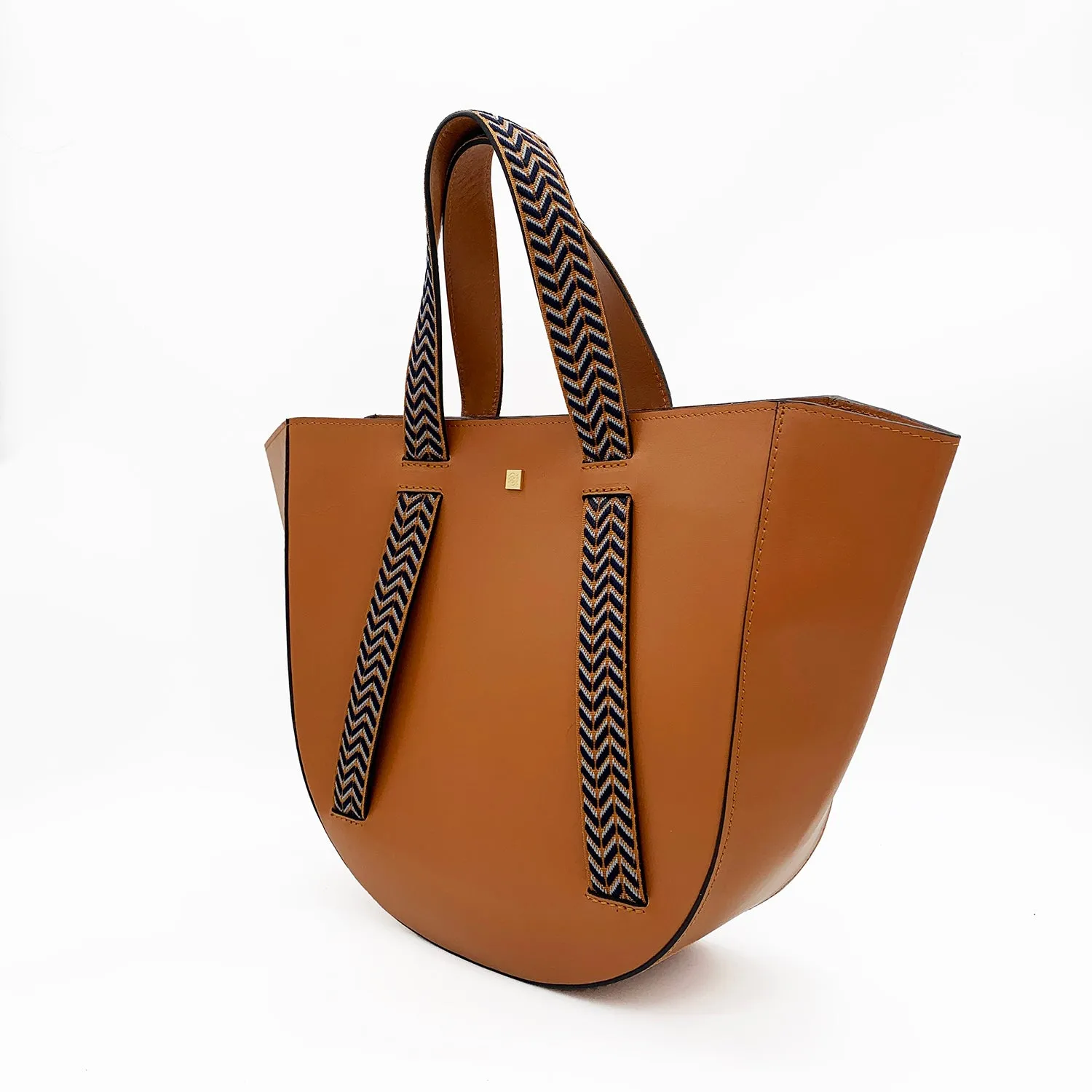 Herringbone Camel | Satchel Bag
