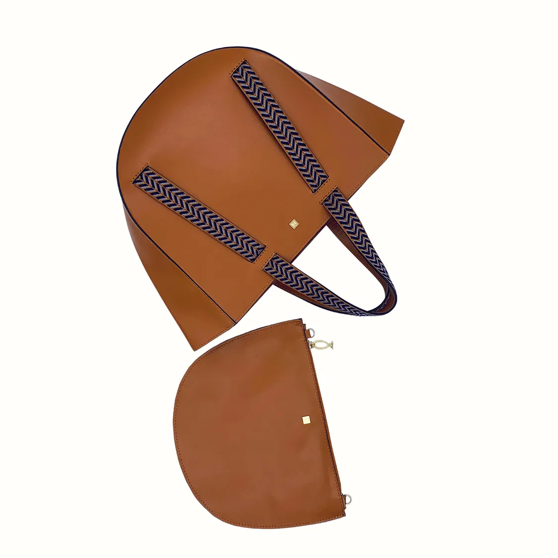 Herringbone Camel | Satchel Bag