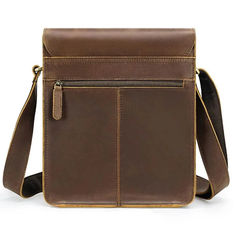 High-Quality Men's Leather Shoulder Messenger Crossbody Bag