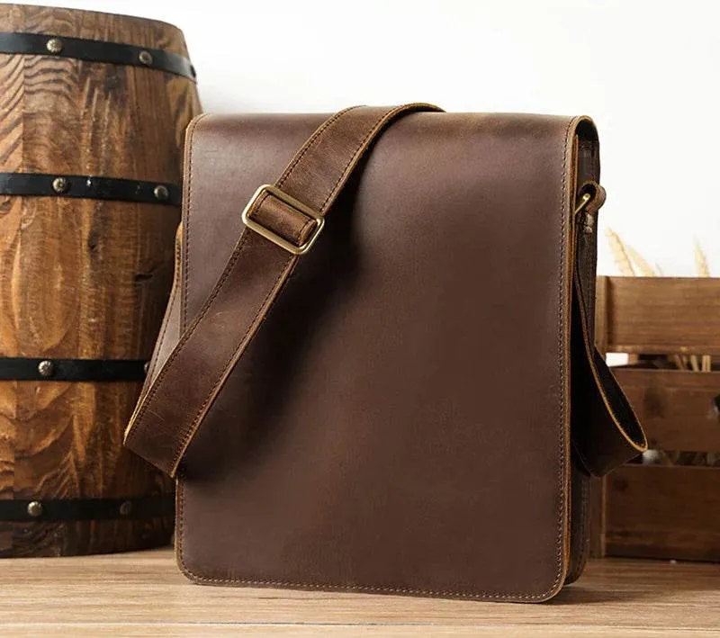 High-Quality Men's Leather Shoulder Messenger Crossbody Bag