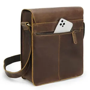High-Quality Men's Leather Shoulder Messenger Crossbody Bag