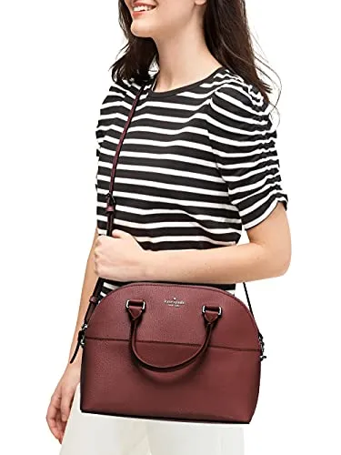 Kate Spade Grove Street Carli Leather Crossbody Bag Purse Satchel Shoulder Bag (Cherrywood) Medium