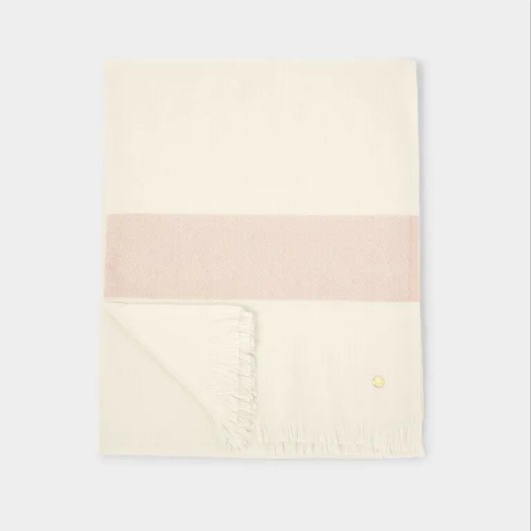 Katie Loxton off White & Nude Pink Stripe Blanket Scarf
