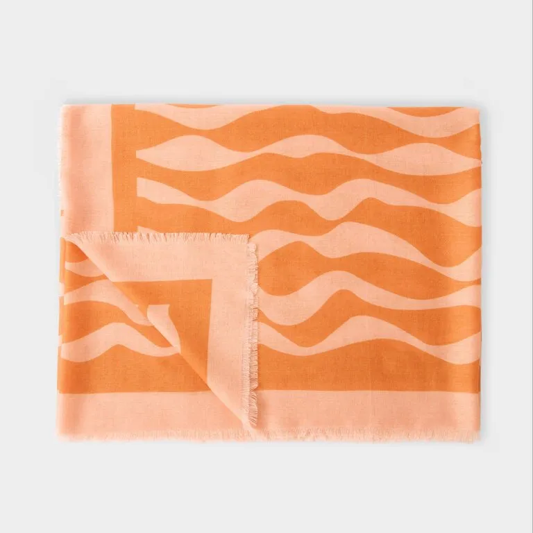 Katie Loxton Orange & Pink Ripple Wave Printed Scarf