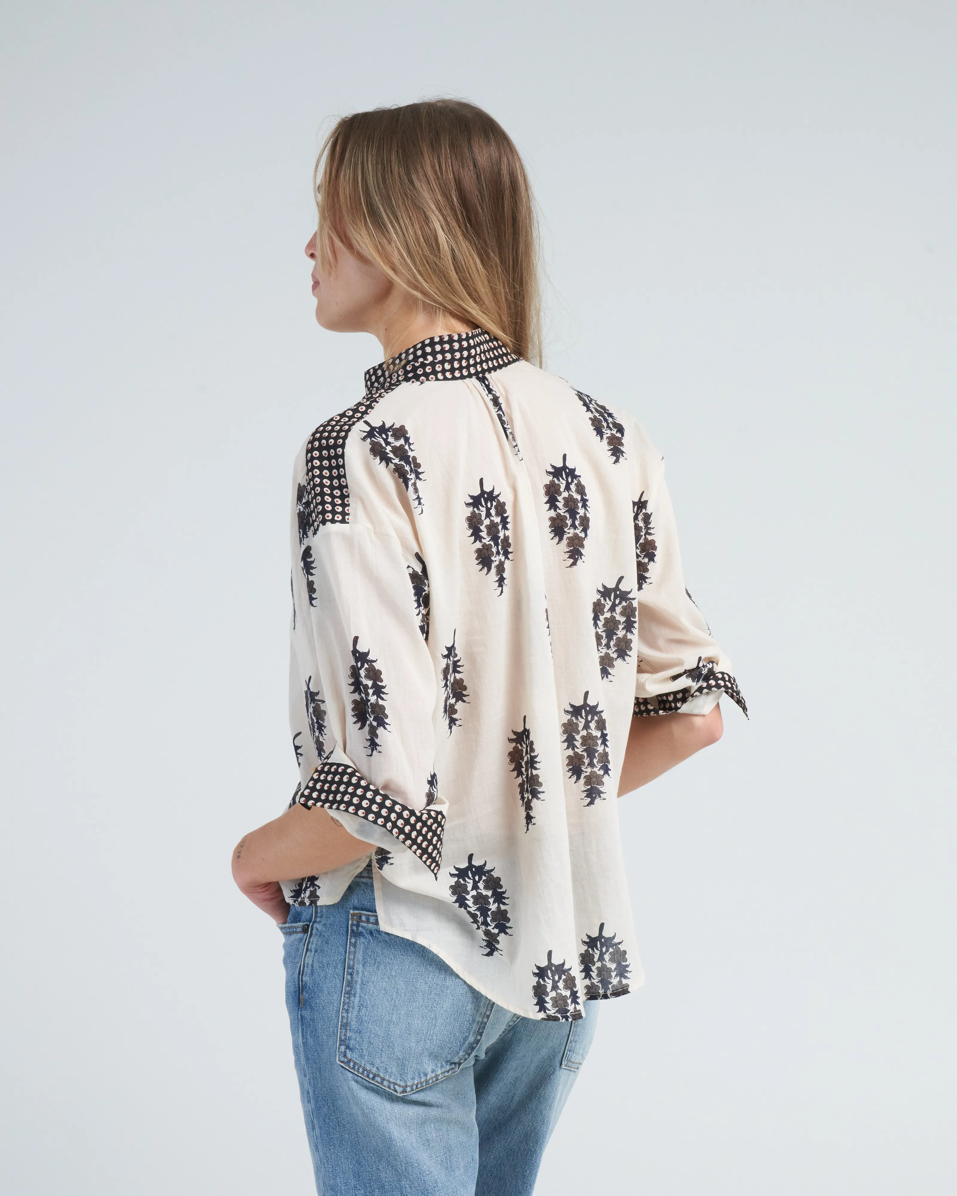 kiki black dahlia shirt - white antique