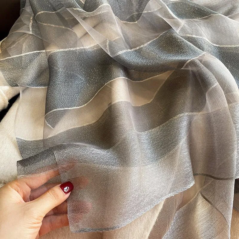 Korean Style New Contrast Color Warm Scarf Fashionable Western Style Gift Giving Long Shawl Women's Silk Blended Scarf