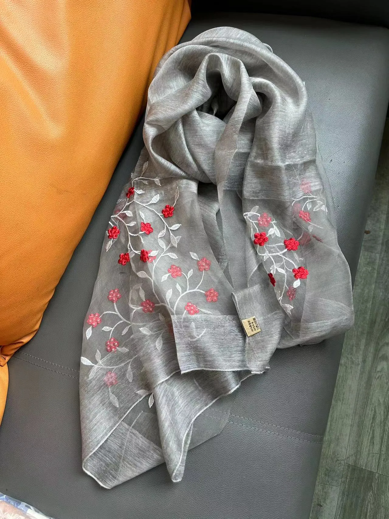 Korean Style New Contrast Color Warm Scarf Fashionable Western Style Gift Giving Long Shawl Women's Silk Blended Scarf