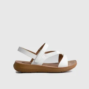 Ladies Strap Sandal White 10339