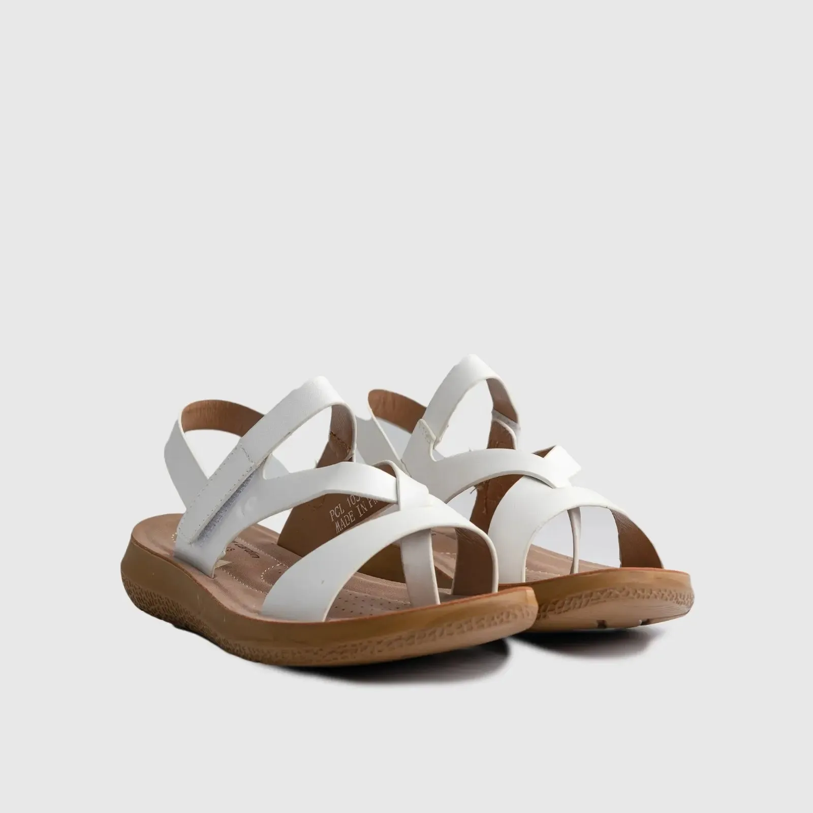 Ladies Strap Sandal White 10339
