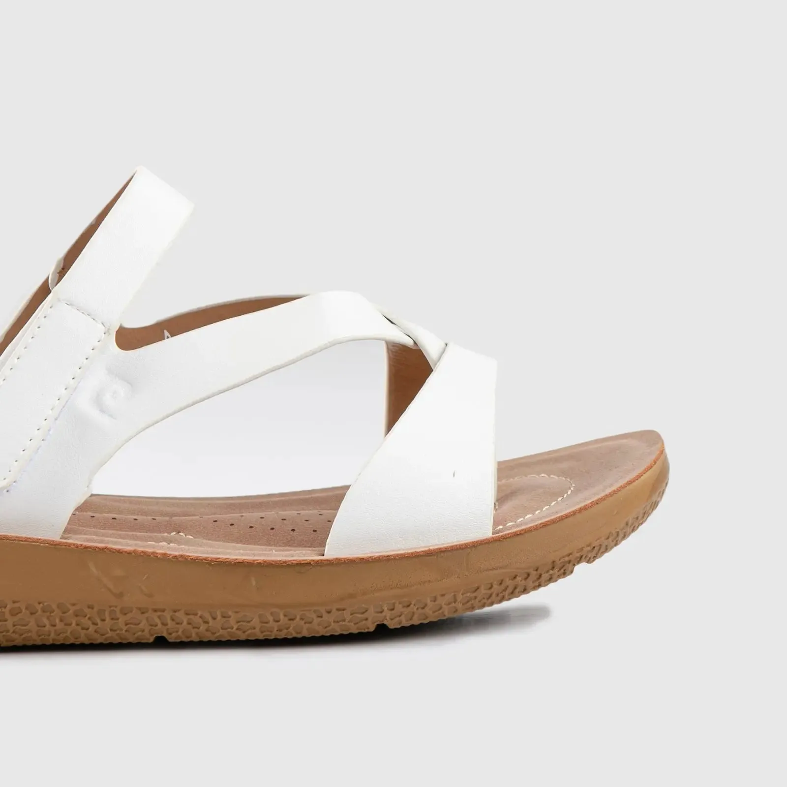 Ladies Strap Sandal White 10339