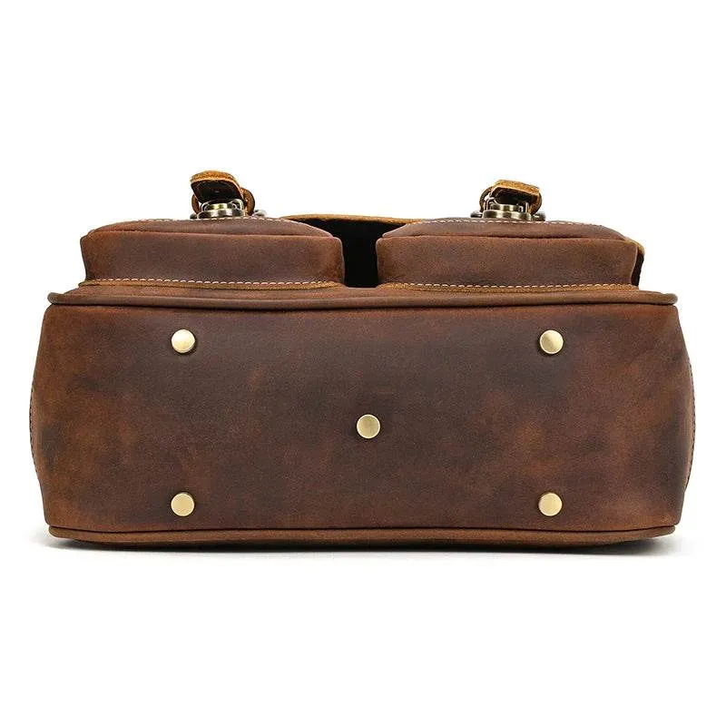 Large Leather Messenger Bag for Men Cowskin Shoulder Bag