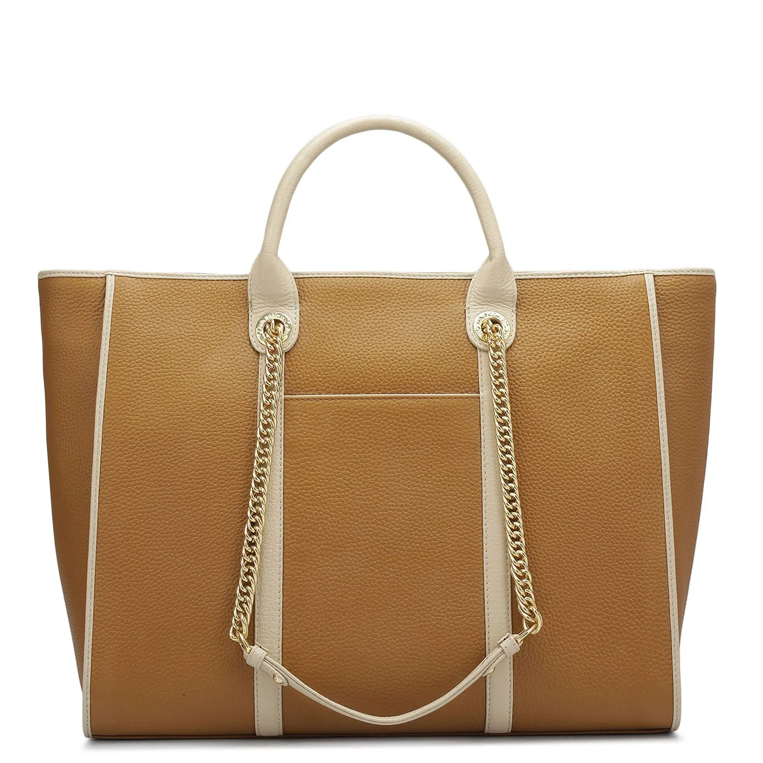 Large  Wax Leather Satchel - Caramel