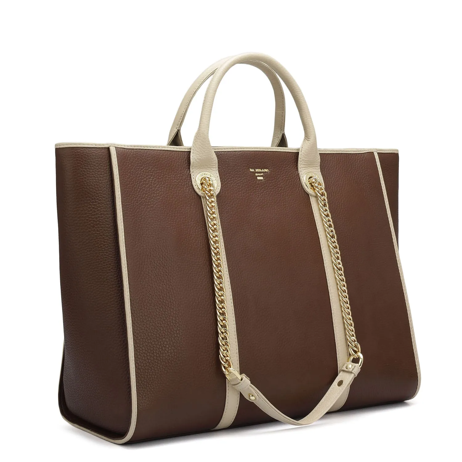 Large Wax Leather Satchel - Espresso