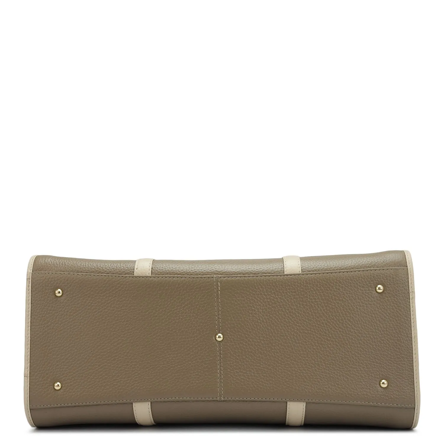Large Wax Leather Satchel - Greyish Taupe