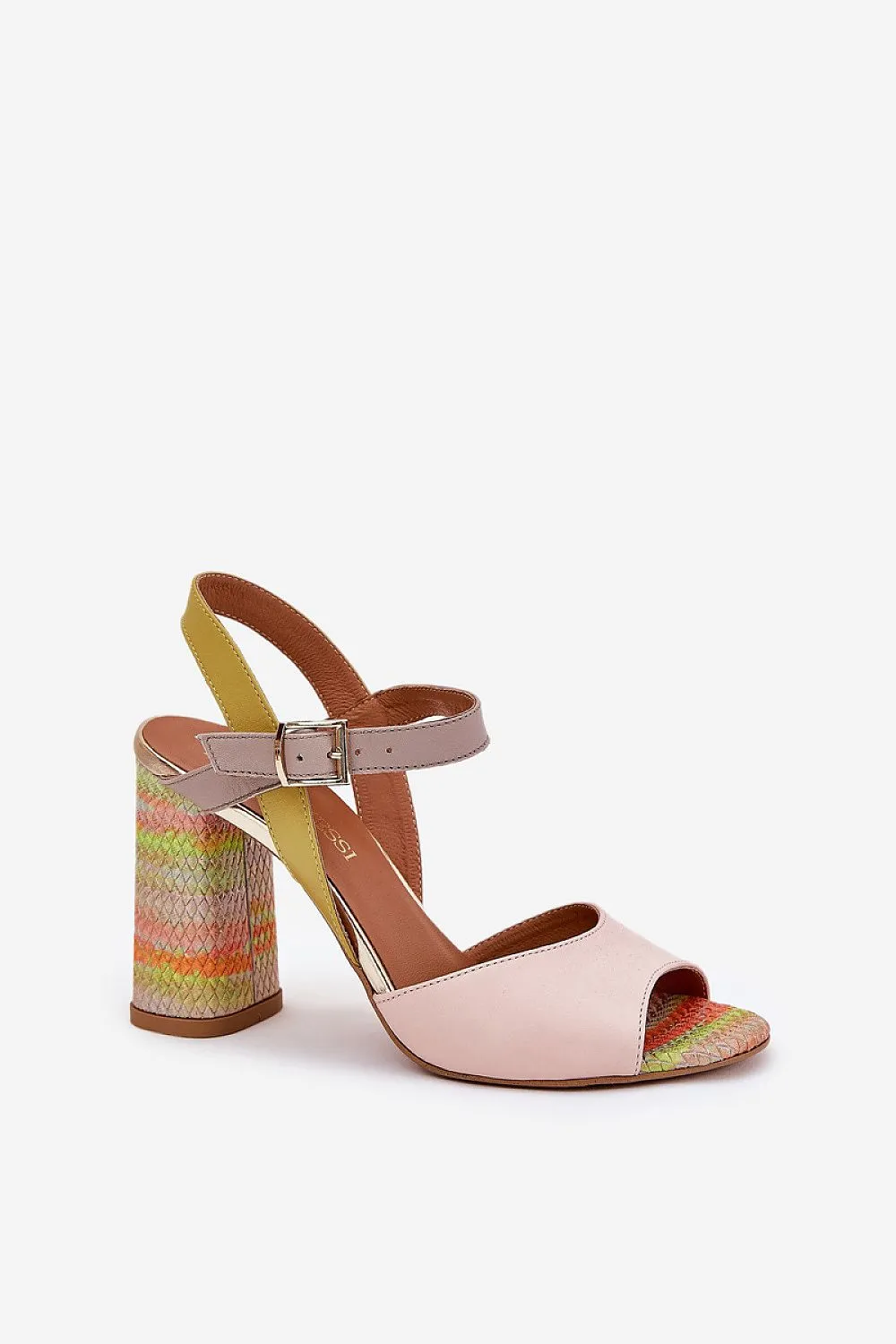 Laura Messi natural leather heel sandals
