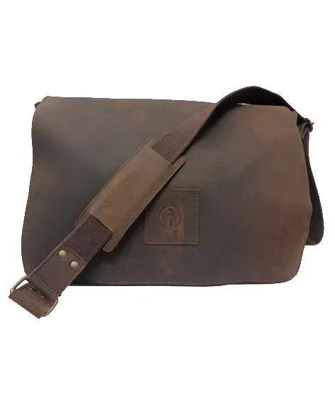 Leather Messenger Bag for Men - Soldier - 15